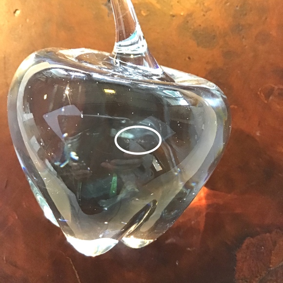 Glass Apple Paperweight Vintage Marked Carnevale - Picture 8 of 9